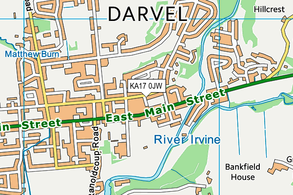 KA17 0JW map - OS VectorMap District (Ordnance Survey)