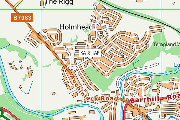 KA18 1AF map - OS VectorMap District (Ordnance Survey)