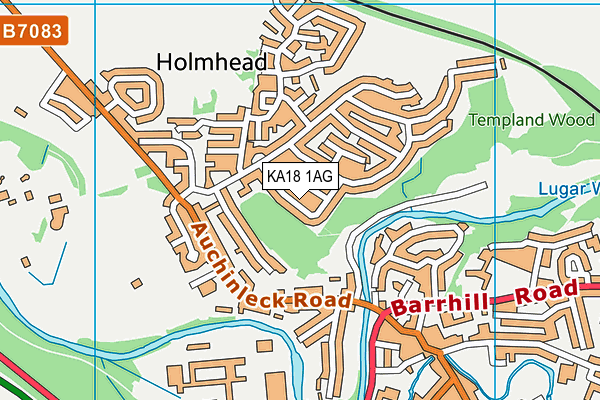 KA18 1AG map - OS VectorMap District (Ordnance Survey)