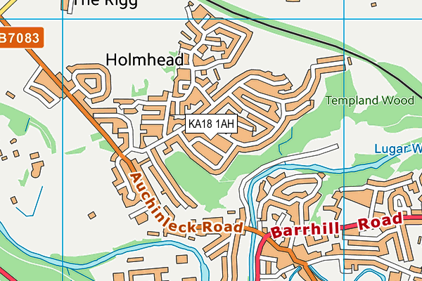 KA18 1AH map - OS VectorMap District (Ordnance Survey)