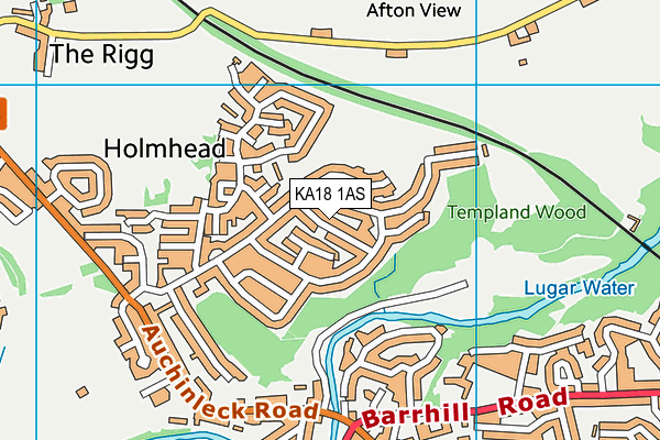 KA18 1AS map - OS VectorMap District (Ordnance Survey)