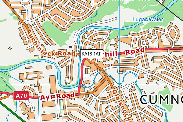 KA18 1AT map - OS VectorMap District (Ordnance Survey)