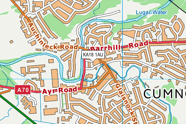 KA18 1AU map - OS VectorMap District (Ordnance Survey)