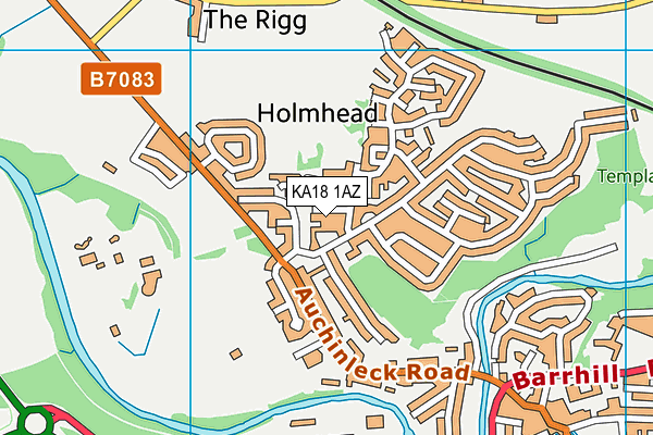 KA18 1AZ map - OS VectorMap District (Ordnance Survey)