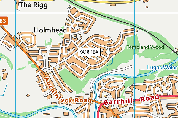 KA18 1BA map - OS VectorMap District (Ordnance Survey)