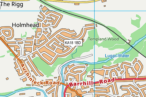 KA18 1BD map - OS VectorMap District (Ordnance Survey)