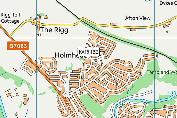 KA18 1BE map - OS VectorMap District (Ordnance Survey)