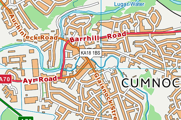 KA18 1BS map - OS VectorMap District (Ordnance Survey)