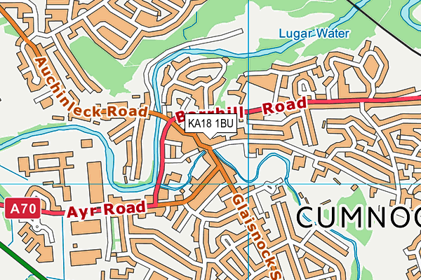 KA18 1BU map - OS VectorMap District (Ordnance Survey)