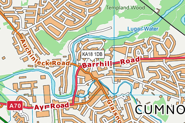 KA18 1DB map - OS VectorMap District (Ordnance Survey)