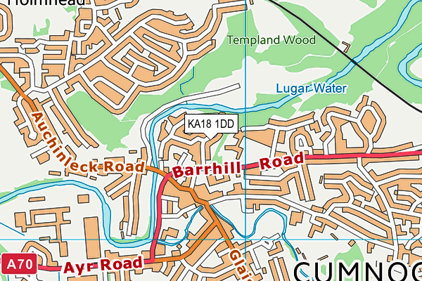 KA18 1DD map - OS VectorMap District (Ordnance Survey)