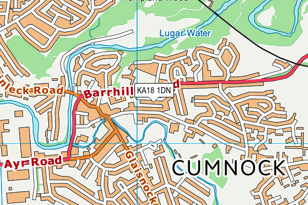 KA18 1DN map - OS VectorMap District (Ordnance Survey)