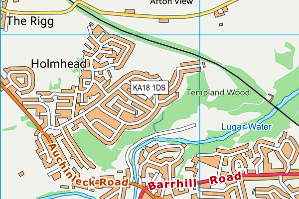 KA18 1DS map - OS VectorMap District (Ordnance Survey)