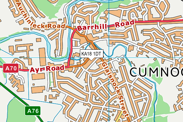 KA18 1DT map - OS VectorMap District (Ordnance Survey)