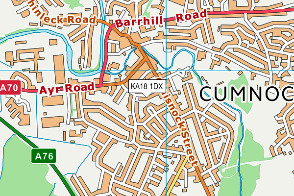 KA18 1DX map - OS VectorMap District (Ordnance Survey)