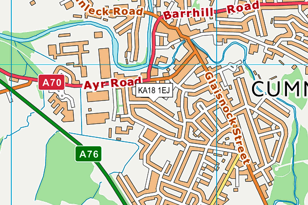 KA18 1EJ map - OS VectorMap District (Ordnance Survey)