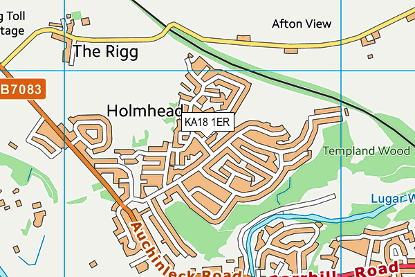 KA18 1ER map - OS VectorMap District (Ordnance Survey)