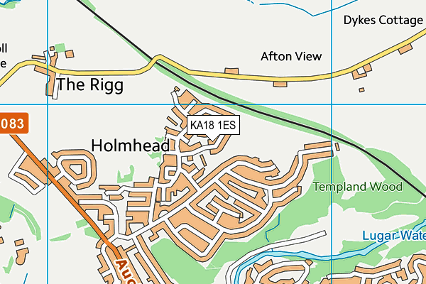 KA18 1ES map - OS VectorMap District (Ordnance Survey)