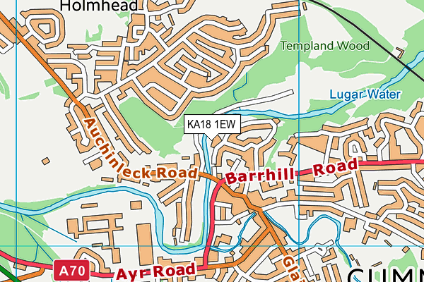 KA18 1EW map - OS VectorMap District (Ordnance Survey)