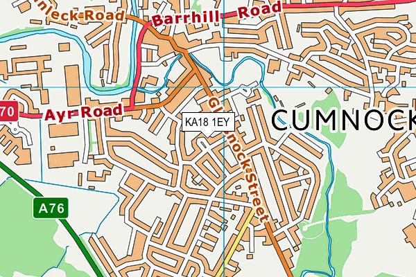 KA18 1EY map - OS VectorMap District (Ordnance Survey)