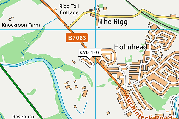 KA18 1FG map - OS VectorMap District (Ordnance Survey)