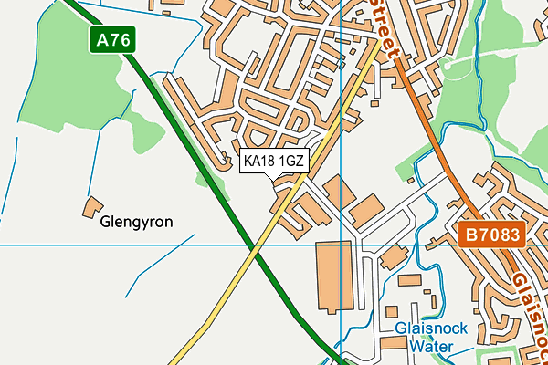 KA18 1GZ map - OS VectorMap District (Ordnance Survey)