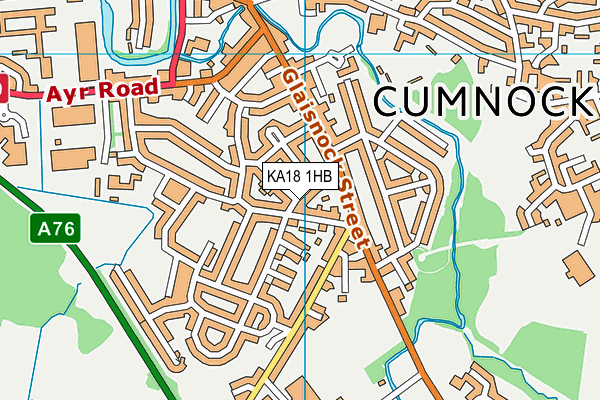 KA18 1HB map - OS VectorMap District (Ordnance Survey)