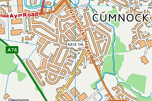 KA18 1HL map - OS VectorMap District (Ordnance Survey)