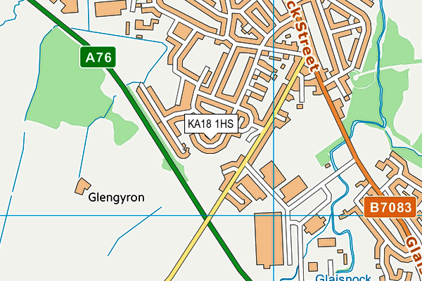 KA18 1HS map - OS VectorMap District (Ordnance Survey)