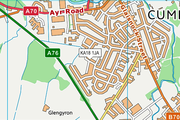 KA18 1JA map - OS VectorMap District (Ordnance Survey)