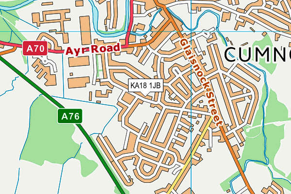 KA18 1JB map - OS VectorMap District (Ordnance Survey)