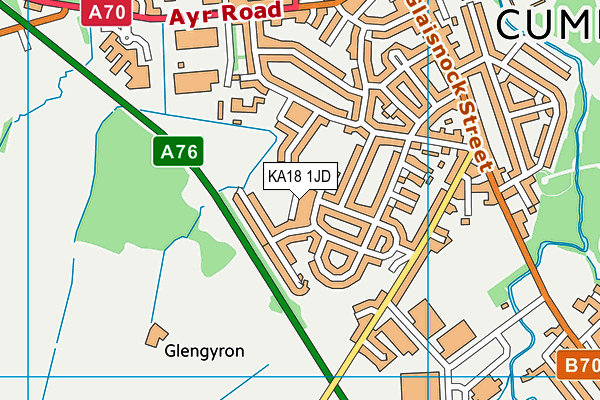 KA18 1JD map - OS VectorMap District (Ordnance Survey)