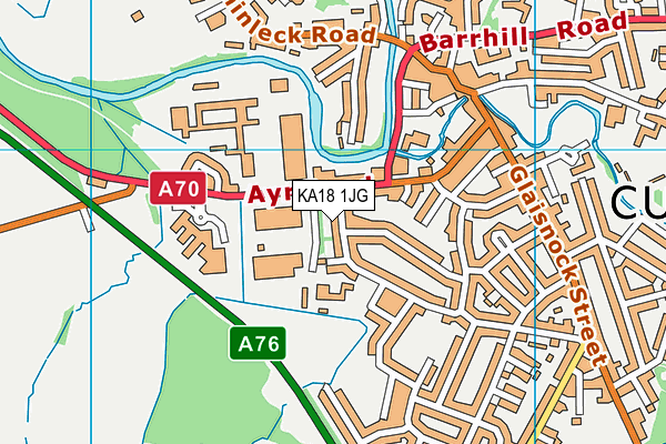 KA18 1JG map - OS VectorMap District (Ordnance Survey)