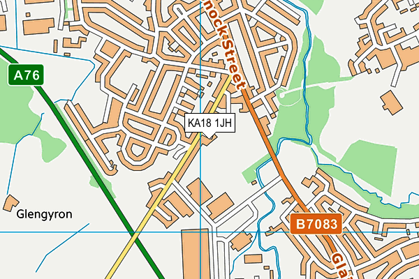 KA18 1JH map - OS VectorMap District (Ordnance Survey)