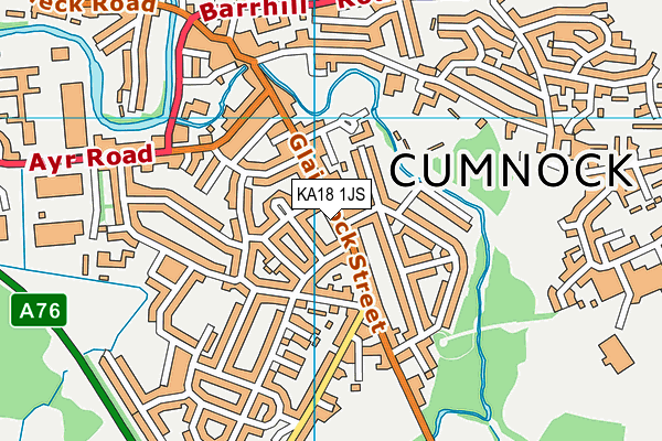 KA18 1JS map - OS VectorMap District (Ordnance Survey)