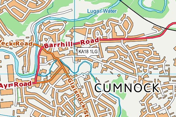 KA18 1LG map - OS VectorMap District (Ordnance Survey)