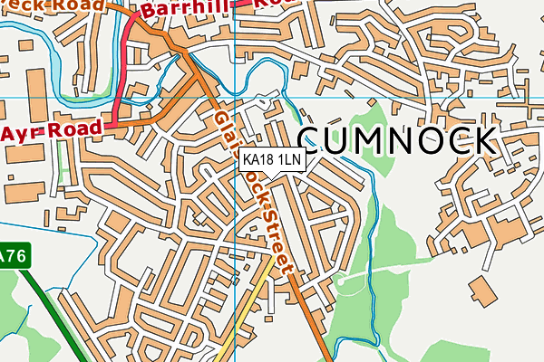 KA18 1LN map - OS VectorMap District (Ordnance Survey)