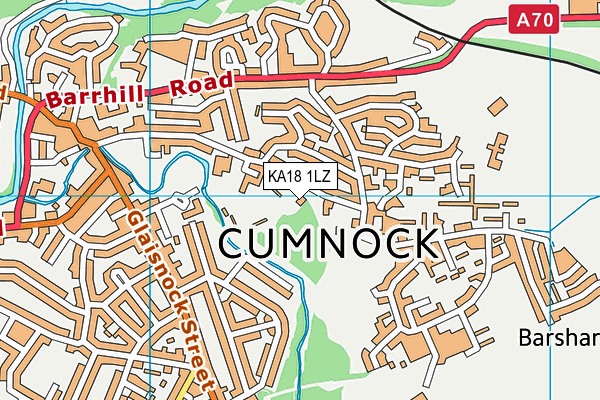 KA18 1LZ map - OS VectorMap District (Ordnance Survey)