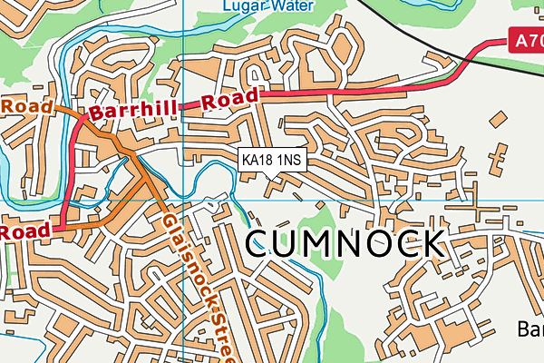 KA18 1NS map - OS VectorMap District (Ordnance Survey)