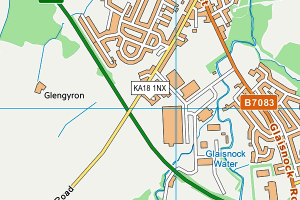 KA18 1NX map - OS VectorMap District (Ordnance Survey)