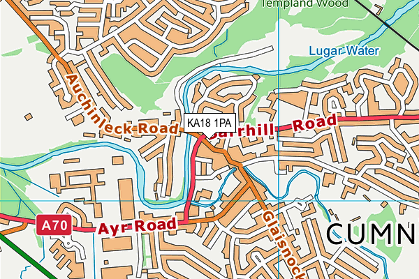 KA18 1PA map - OS VectorMap District (Ordnance Survey)