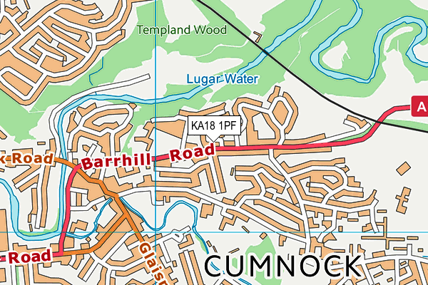 KA18 1PF map - OS VectorMap District (Ordnance Survey)