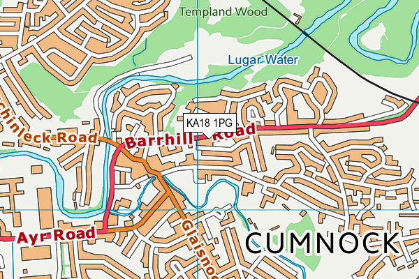 KA18 1PG map - OS VectorMap District (Ordnance Survey)