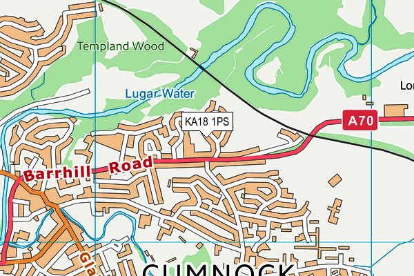 KA18 1PS map - OS VectorMap District (Ordnance Survey)