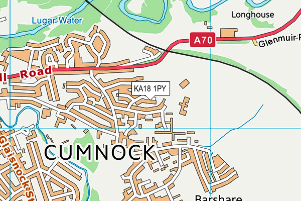 KA18 1PY map - OS VectorMap District (Ordnance Survey)