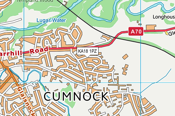 KA18 1PZ map - OS VectorMap District (Ordnance Survey)