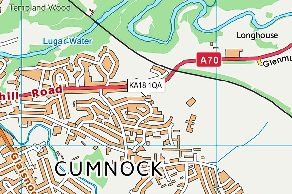 KA18 1QA map - OS VectorMap District (Ordnance Survey)