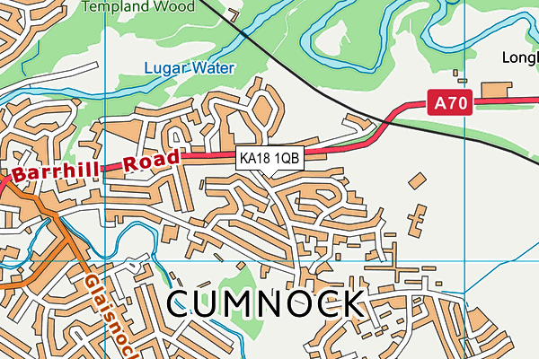 KA18 1QB map - OS VectorMap District (Ordnance Survey)