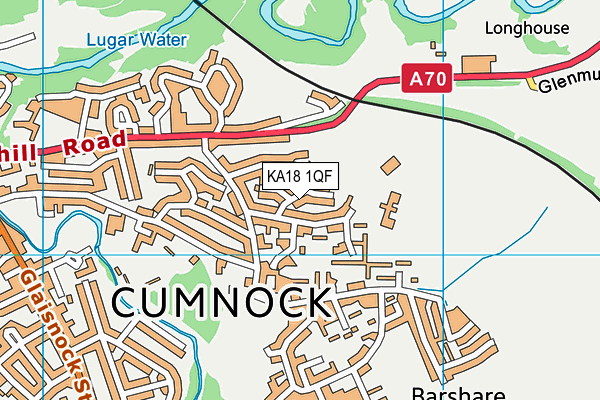 KA18 1QF map - OS VectorMap District (Ordnance Survey)