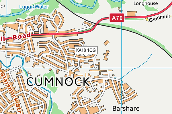 KA18 1QG map - OS VectorMap District (Ordnance Survey)